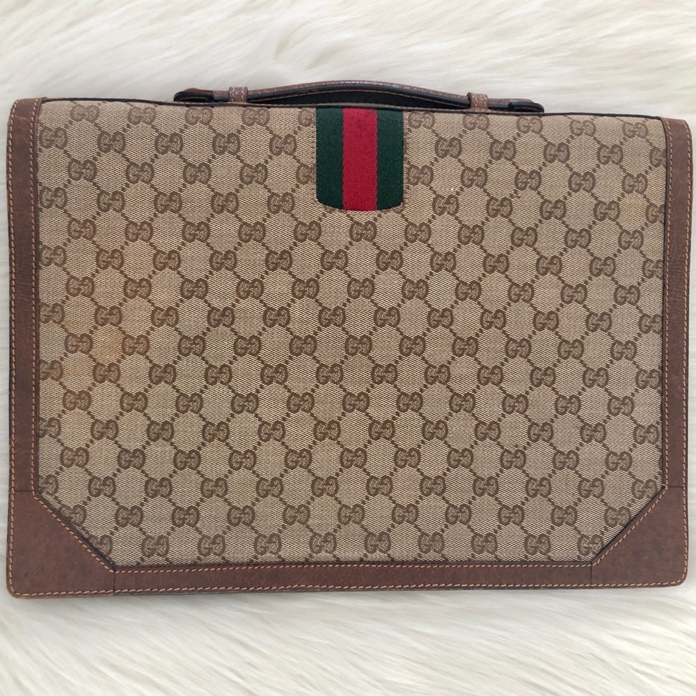 πHP 10/8π Authentic Vintage GUCCI Womenβs Briefcase - Picture 3 of 10